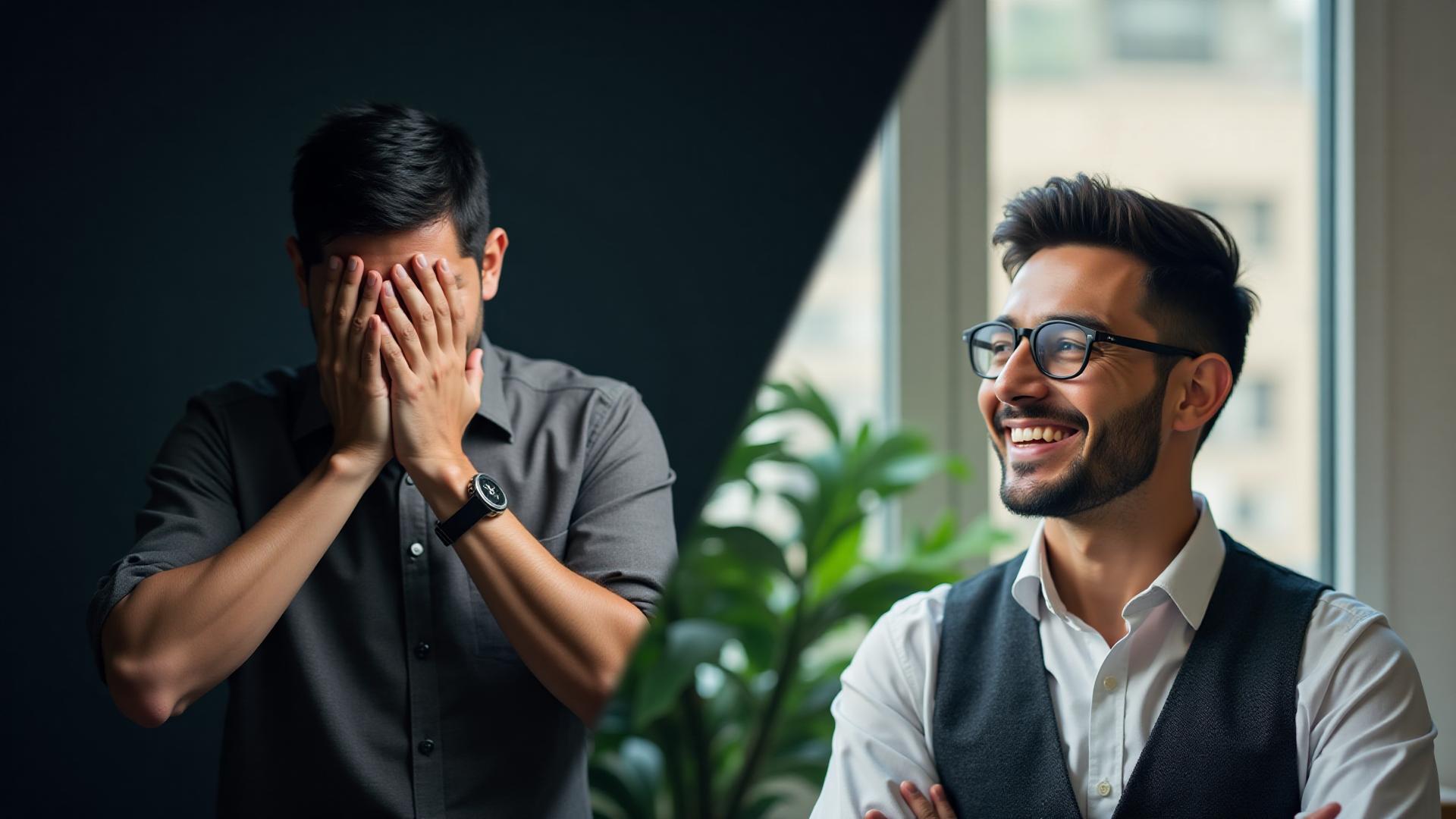 Stressed entrepreneur dealing with business burnout